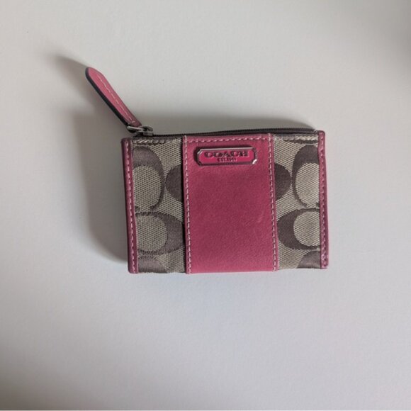 Coach Pink Leather Card Holder - Picture 1 of 4